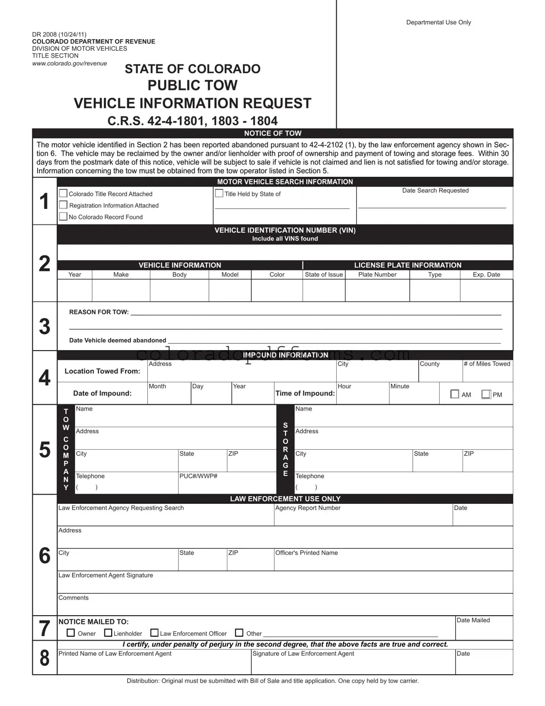 Fill in a Valid Colorado Dr Template