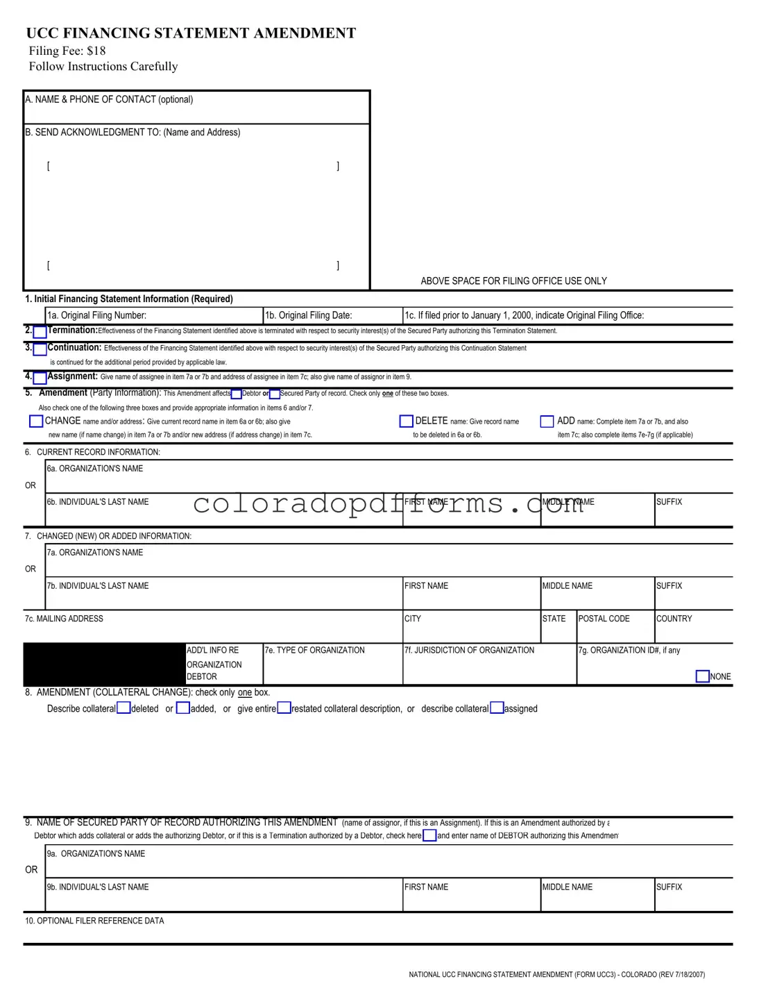 Fill in a Valid Colorado Ucc3 Template