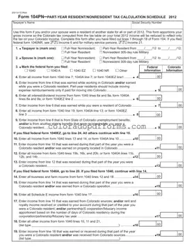 Fill in a Valid Colorado 104Pn Template