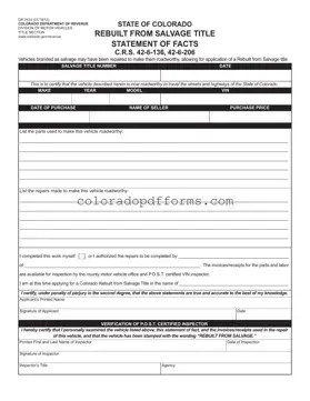 Fill in a Valid Colorado Dr 2424 Template