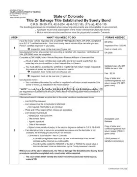 Fill in a Valid Colorado Dr 2922 Template