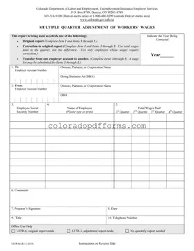 Fill in a Valid Colorado Uitr 6A Template
