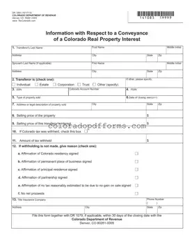 Fill in a Valid Dr 1083 Colorado Template