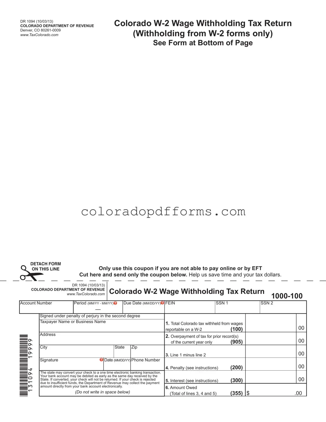 Fill in a Valid W2 Colorado Template